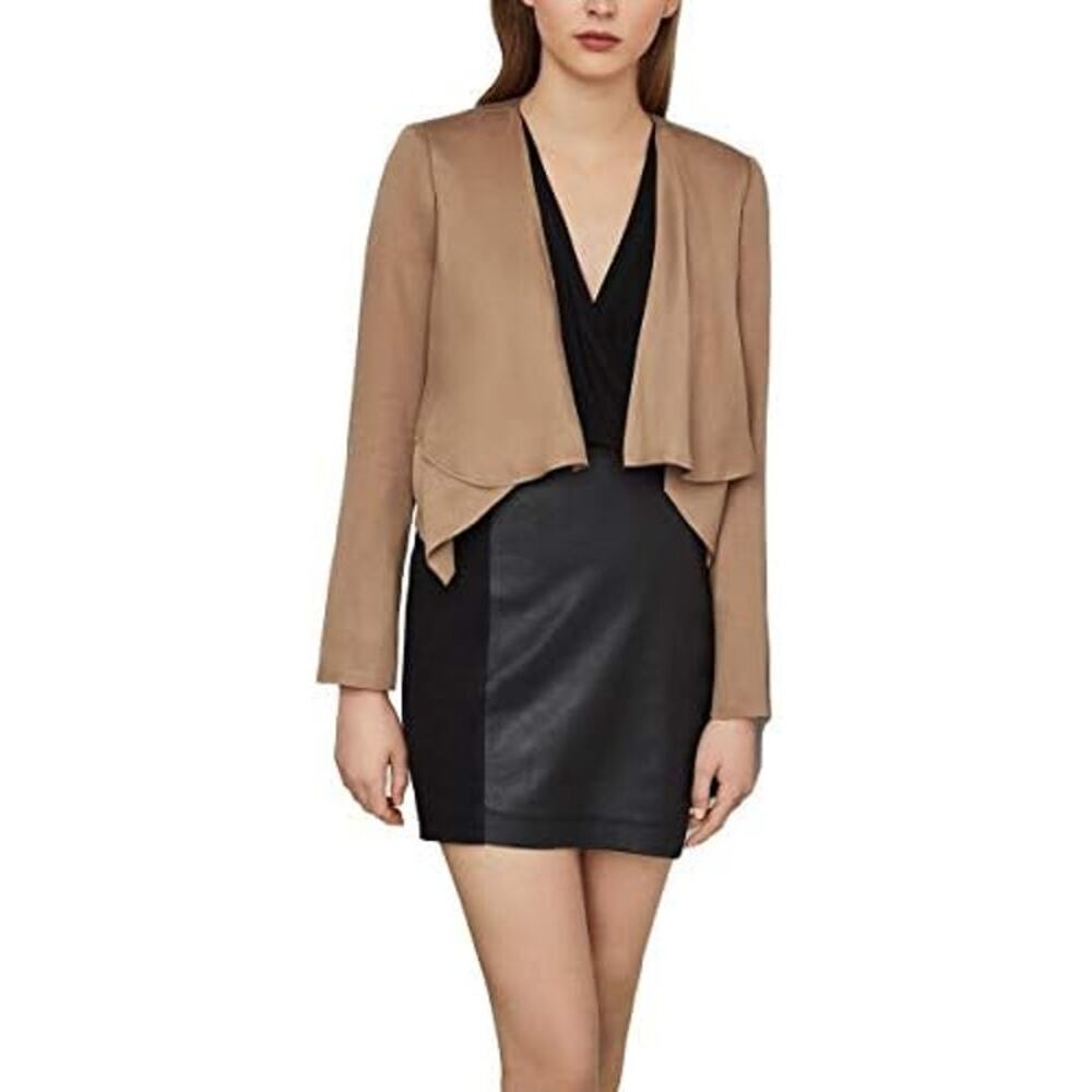 NWT BCBGMaxAzria Chestnut Brown Ania Double Layer Blazer Jacket Women's Size XXS